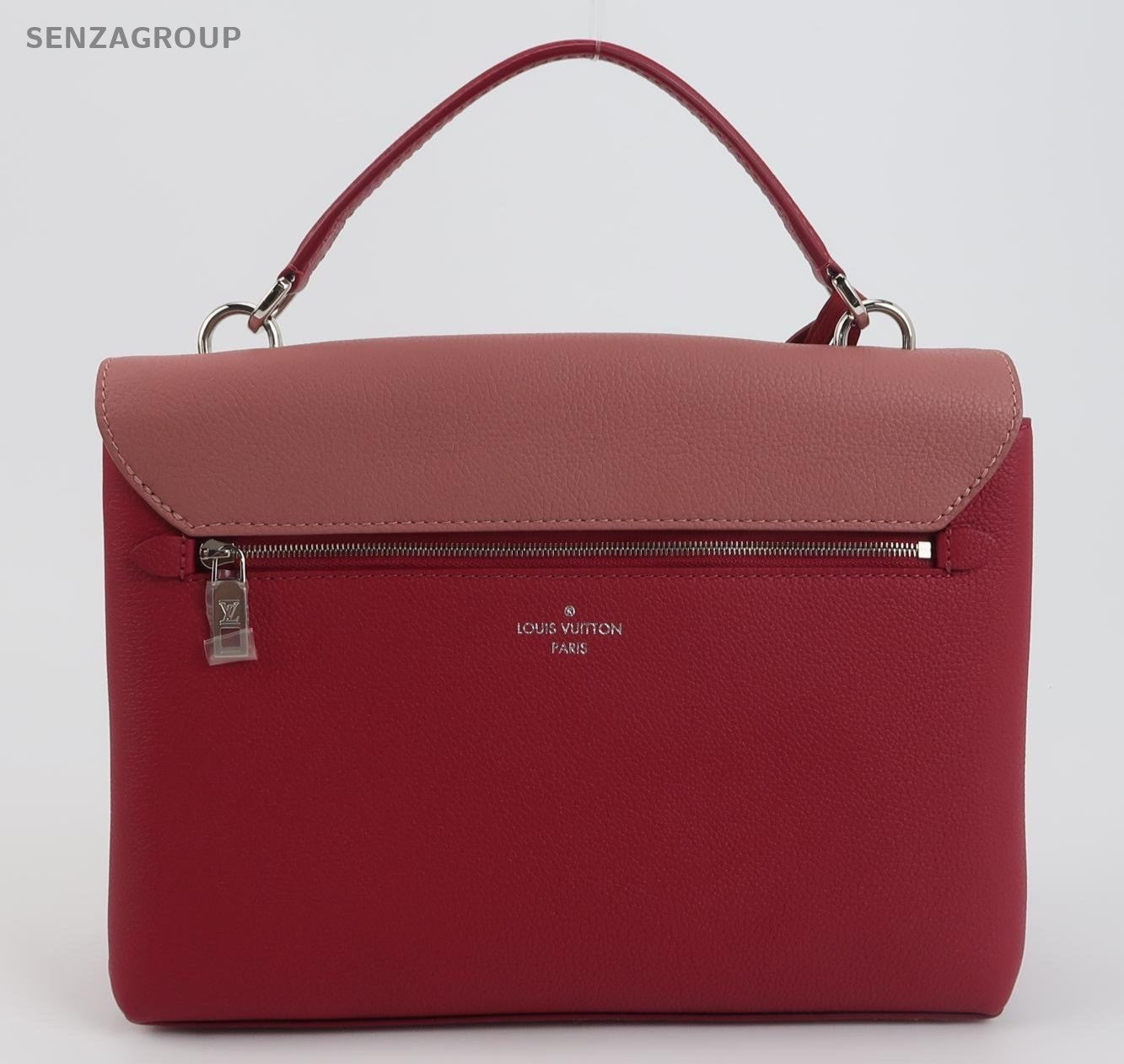 Louis Vuitton Lockme BB Top Handle Bag Crossbody Red Silver Women Classic