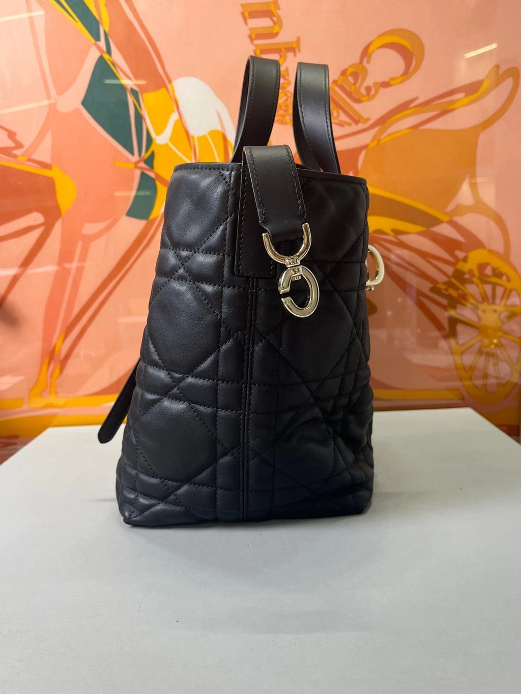 Dior Toujours Black Cannage Leather Tote Bag for Women