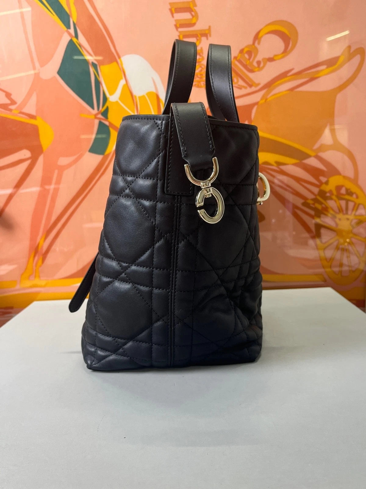 Dior Toujours Black Cannage Leather Tote Bag for Women
