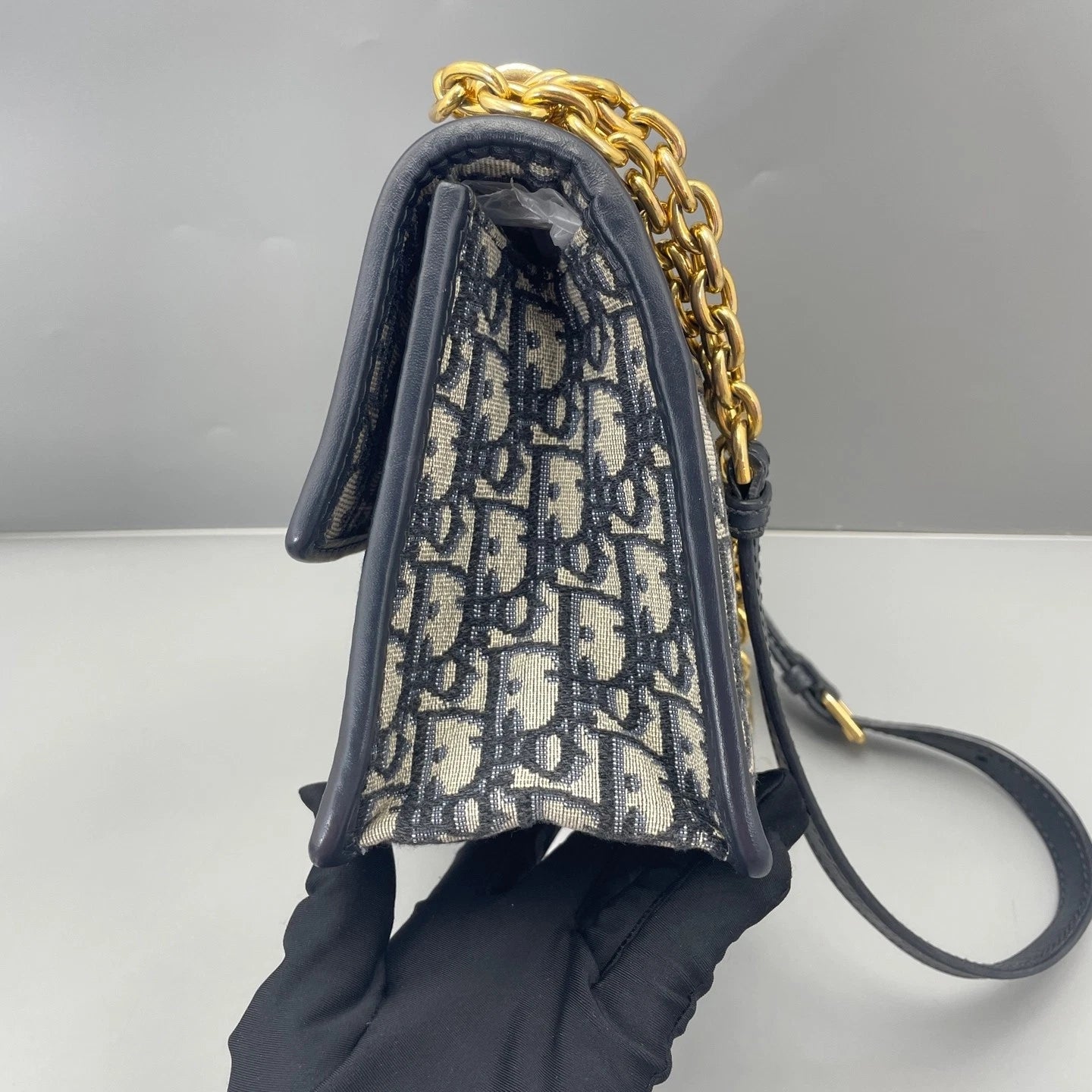 Pre-owned Dior Canvas Montaigne 30 Medium Shoulder Bag For Women Blue