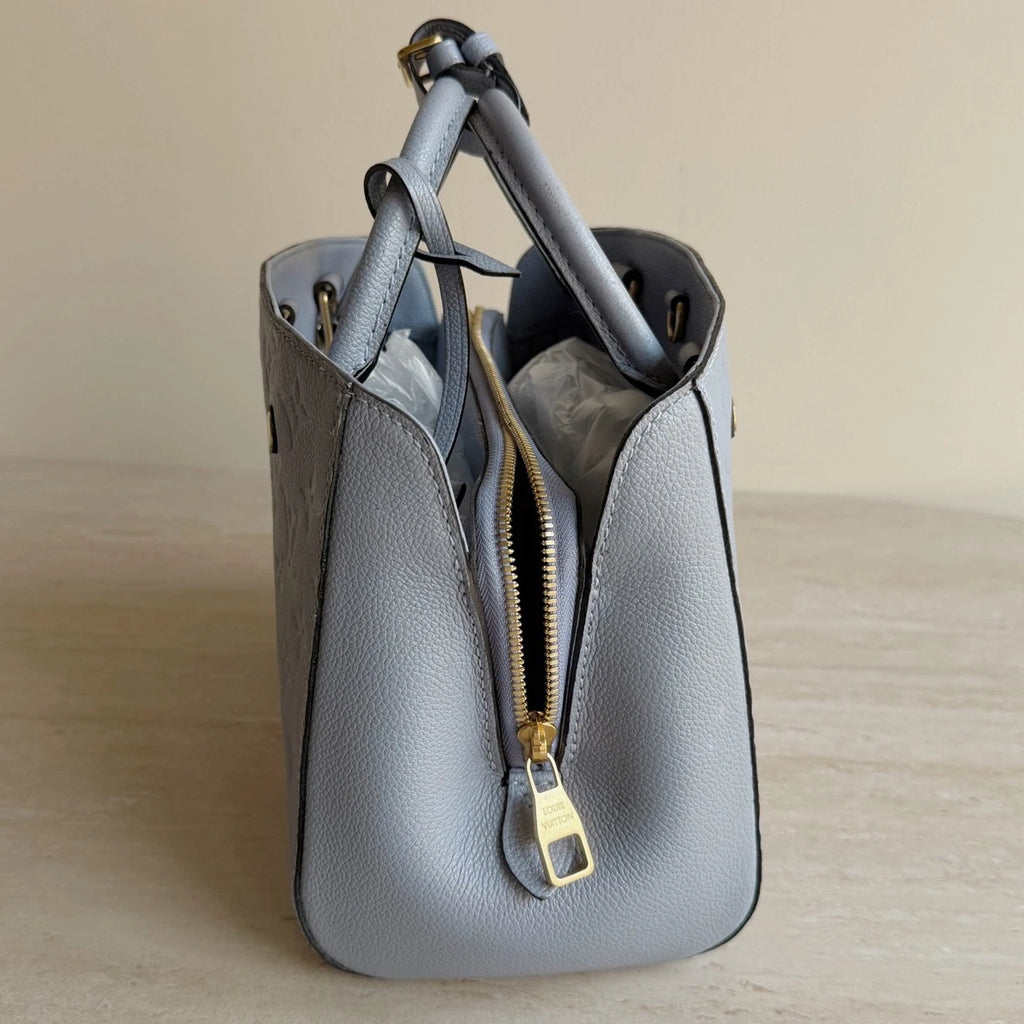 Louis Vuitton Montaigne BB Calfskin Monogram Empreinte Blue Handbag Crossbody