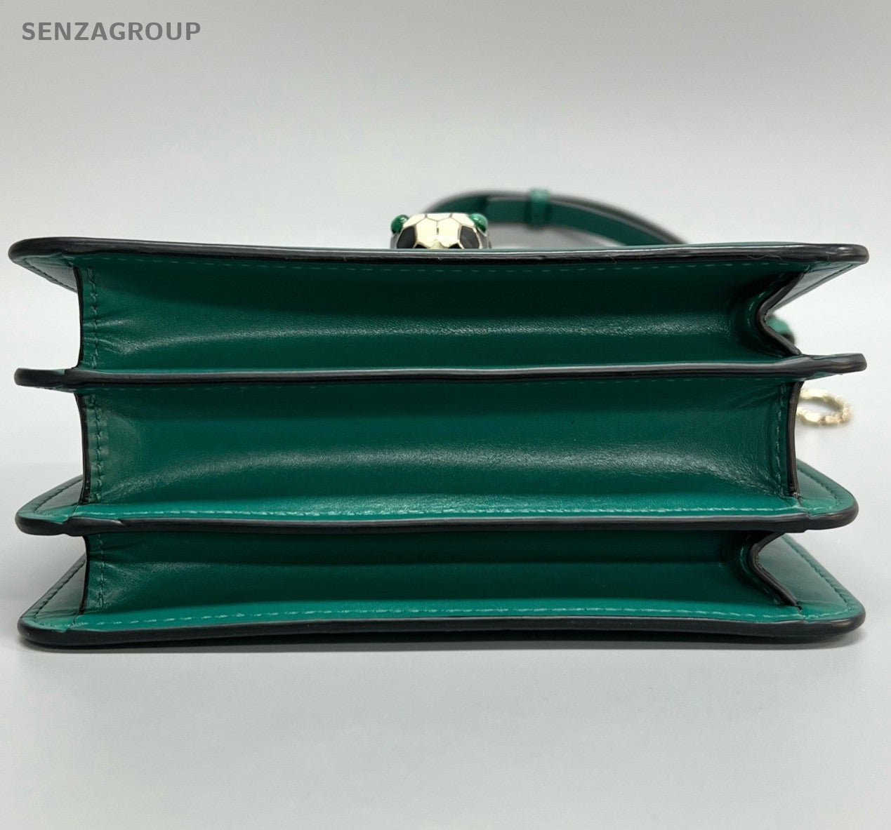 Bvlgari Serpenti PM Top Handle Bag Crossbody Green Gold Women Fashion