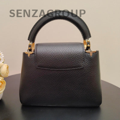 Louis Vuitton Capucines Mini Black Gold Handbag Classic Fashion Women