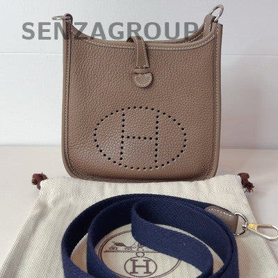 Hermes Evelyne Mini Bag Grey Silver Hardware Women Shoulder Crossbody