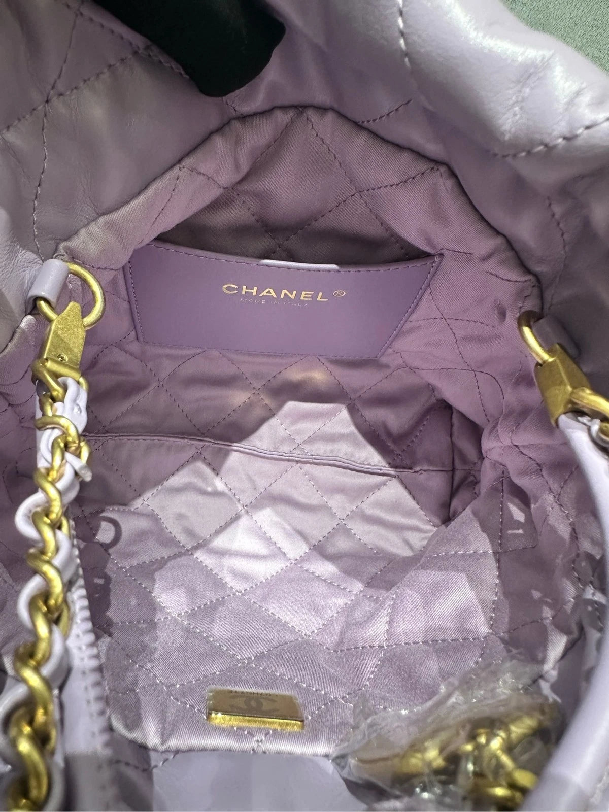 CHANEL 22BAG Mini Purple Tote Shoulder Bag For Women