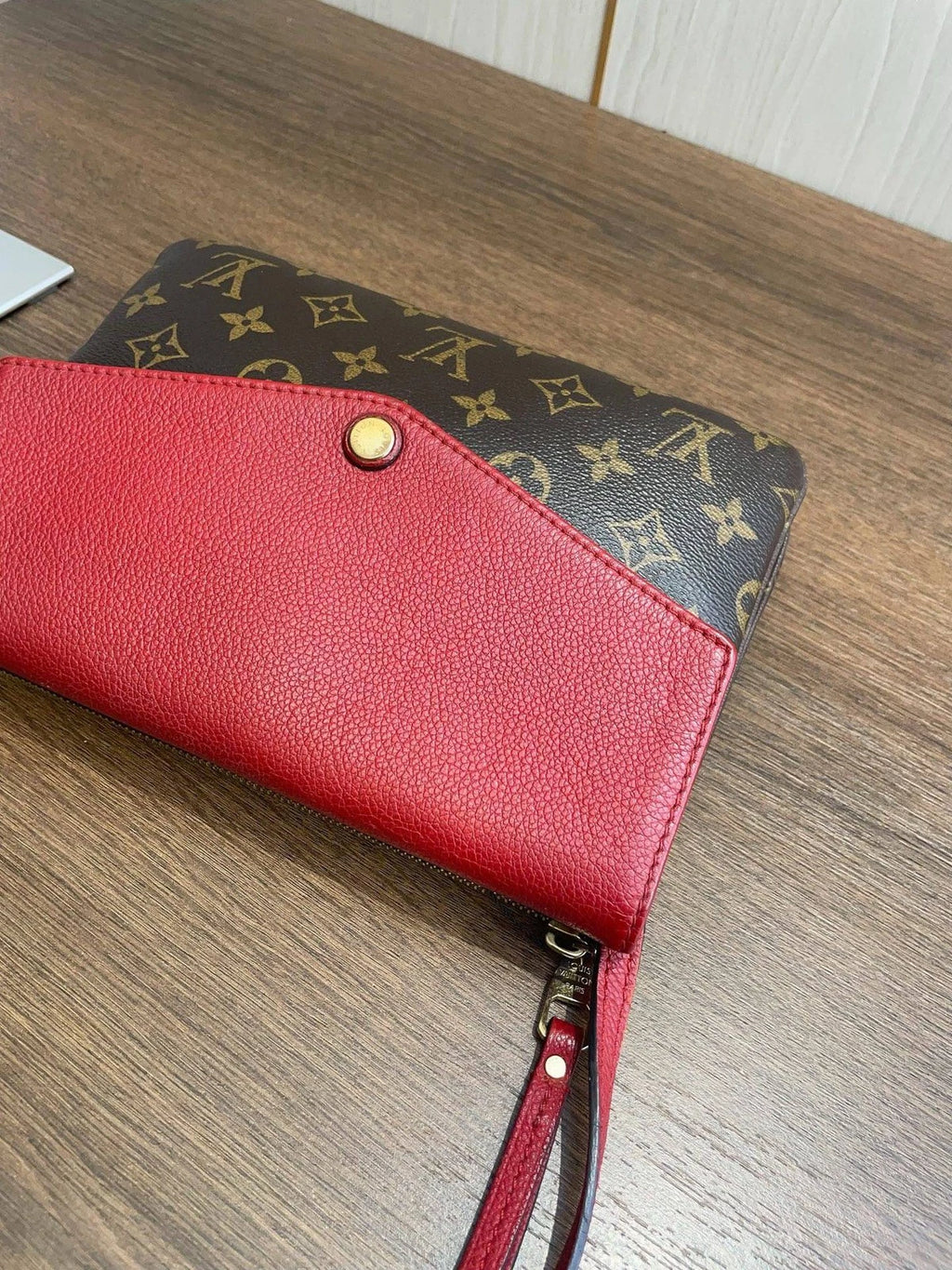 Louis Vuitton Monogram Canvas 2Ways Shoulder Crossbody Bag Brown Red Women