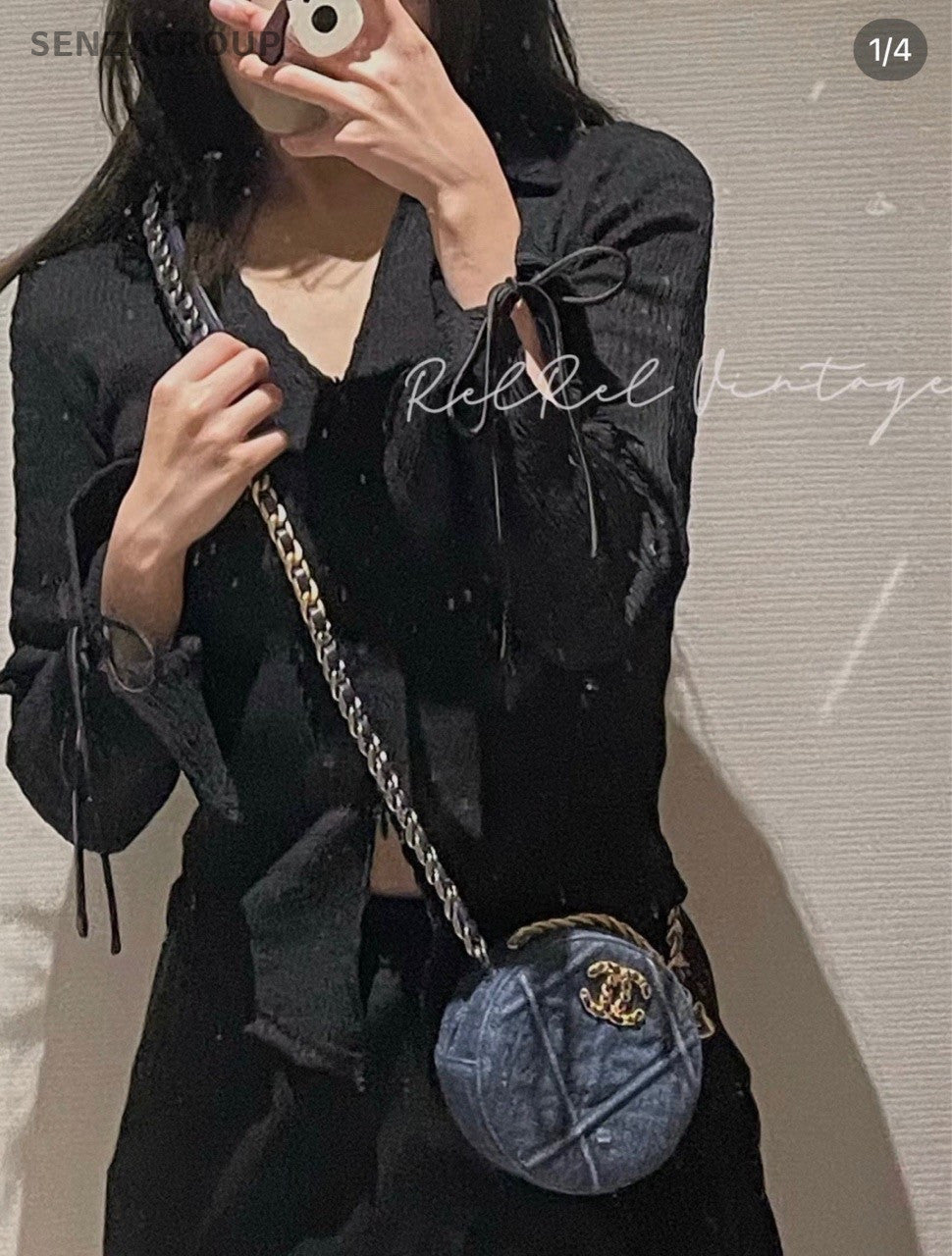 CHANEL CoCo Mark31 Denim Chain Shoulder bag Crossbody Women Blue Classic