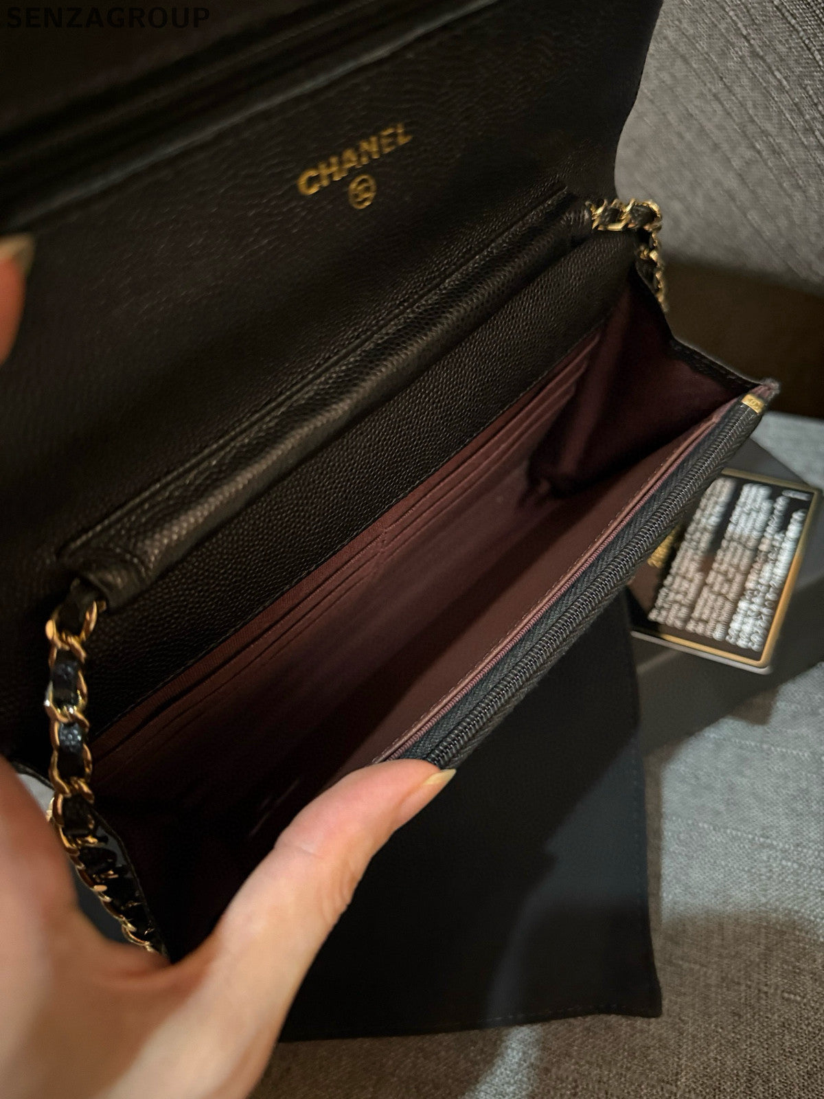 Chanel Black Gold WOC Chain Shoulder Crossbody Bag Quilted Classic