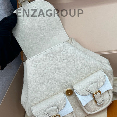 Louis Vuitton White Gold Hardware Monogram Leather Women's Backpack