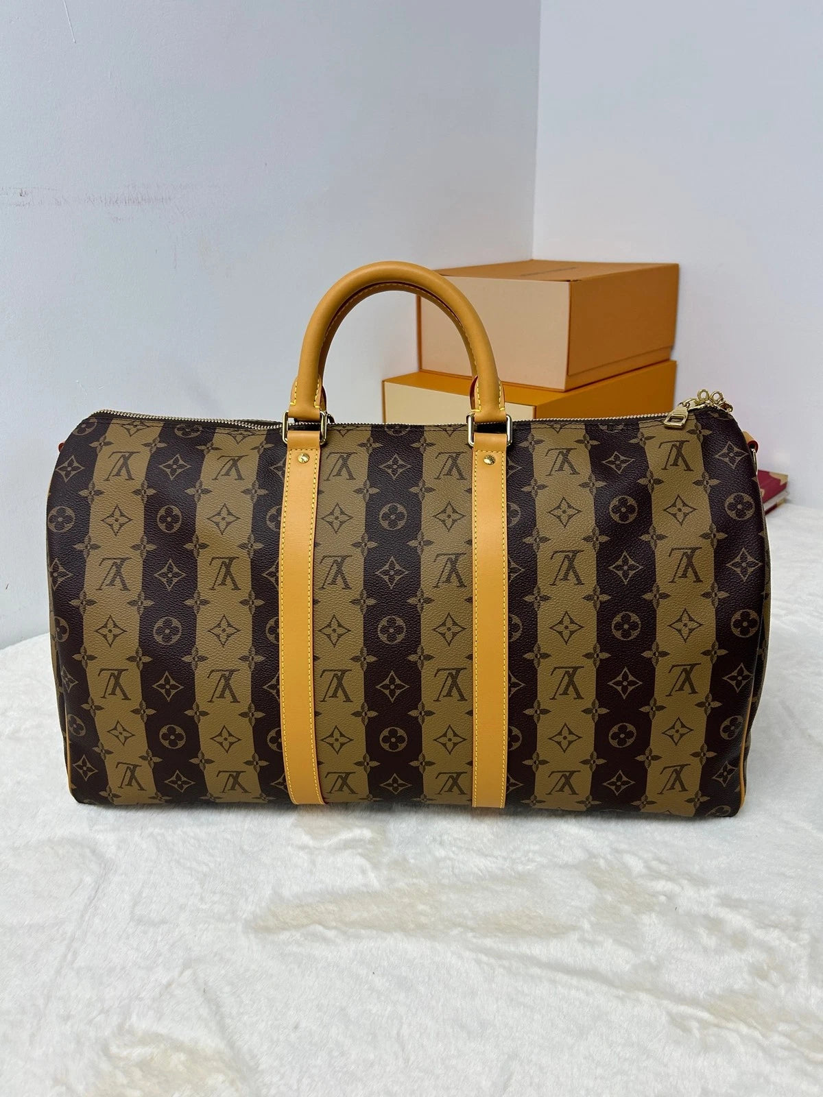 Louis Vuitton x Nigo Keepall50 Canvas Travel Handbag Crossbody For Women