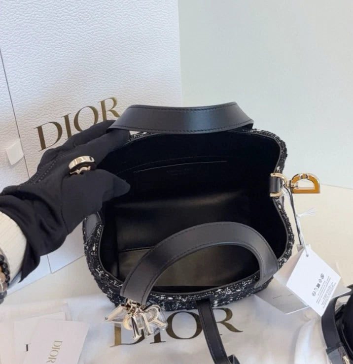 Christian Dior Toujours PM Tote Top Handle Bag Shoulder Bag Black Women Fashion