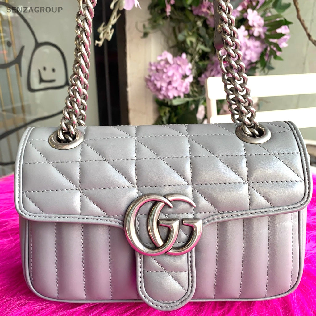 GUCCI GG Marmont Chain Strap Shoulder bag  Gray New model Crossbody Women