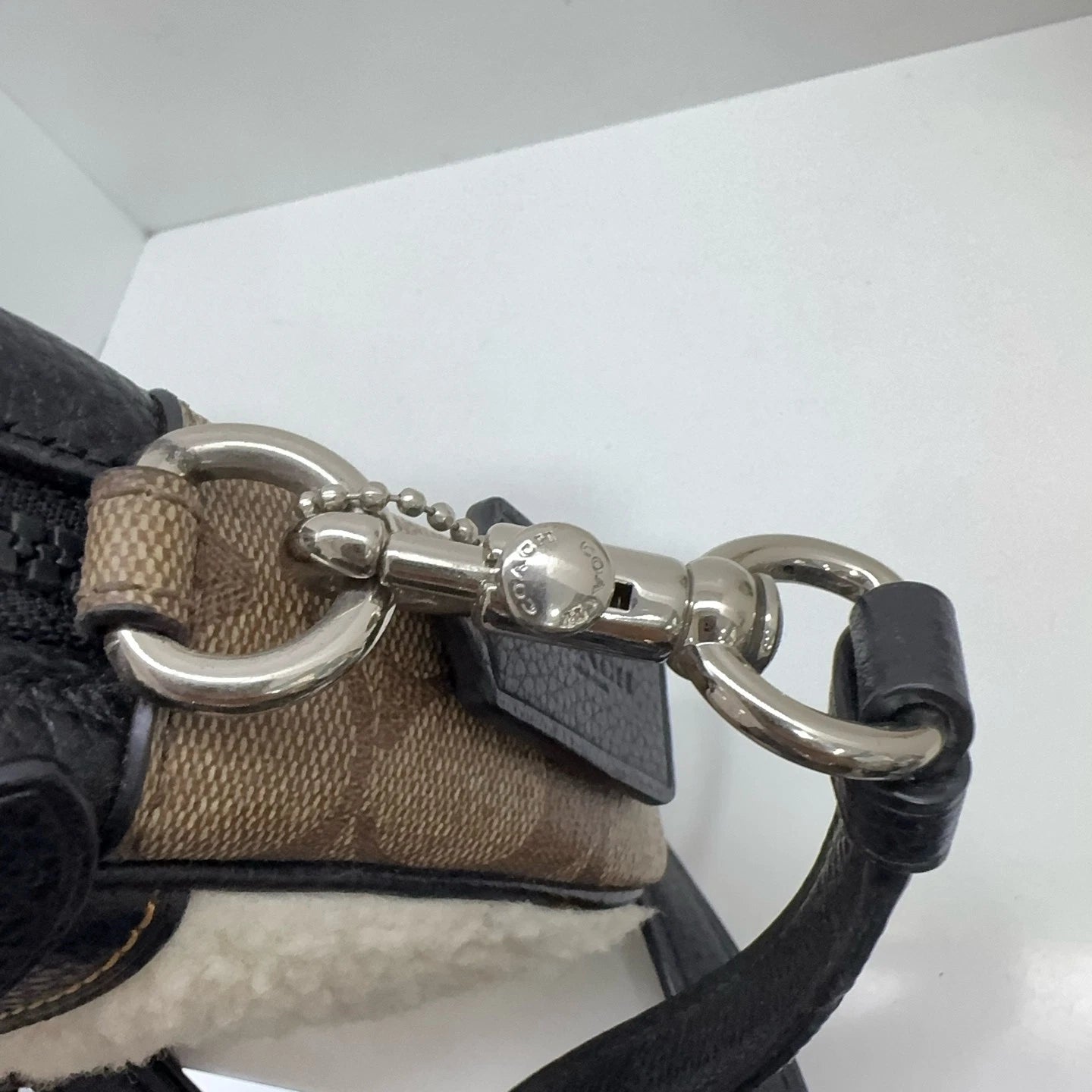 Coach Limited Classic Monogram Reversible Cashmere Crossbody Phone Bag For Women