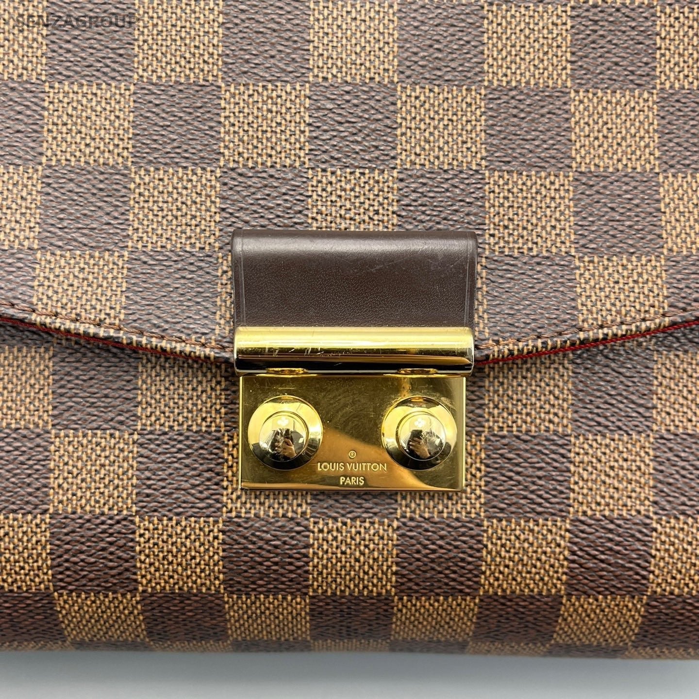 Louis Vuitton Tassel Damier Ebene Top Handle Bag Crossbody Brown Gold Women