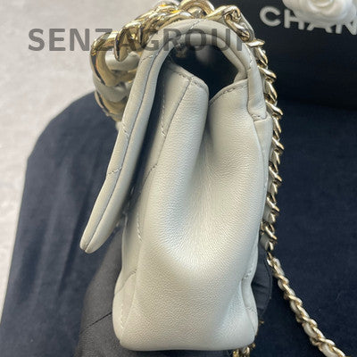 Chanel Classic Flap Mini Grey Silver Hardware Quilted Crossbody Bag