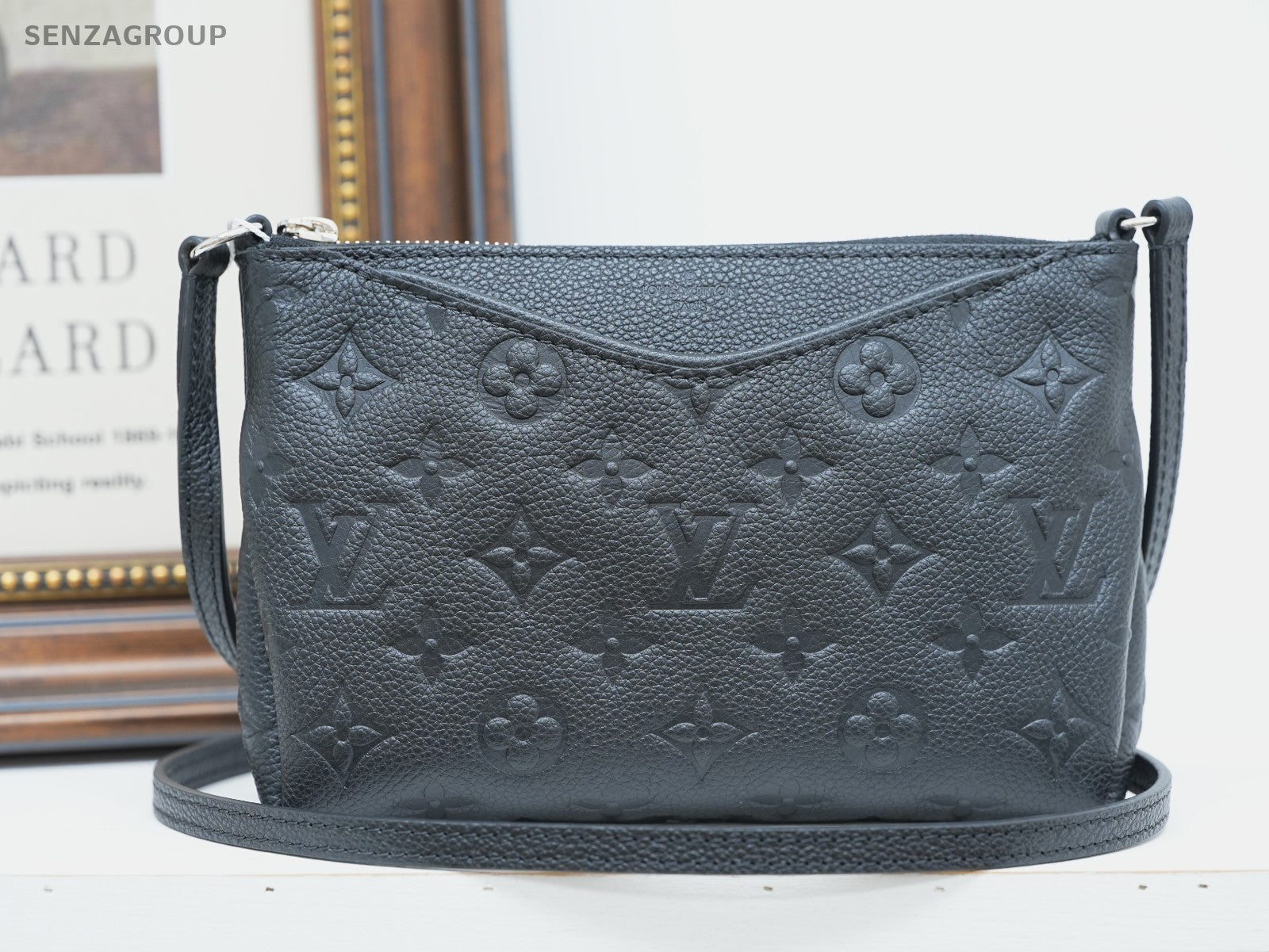Louis Vuitton Monogram Pallas Clutch Black Empreinte Shoulder bag Crossbody