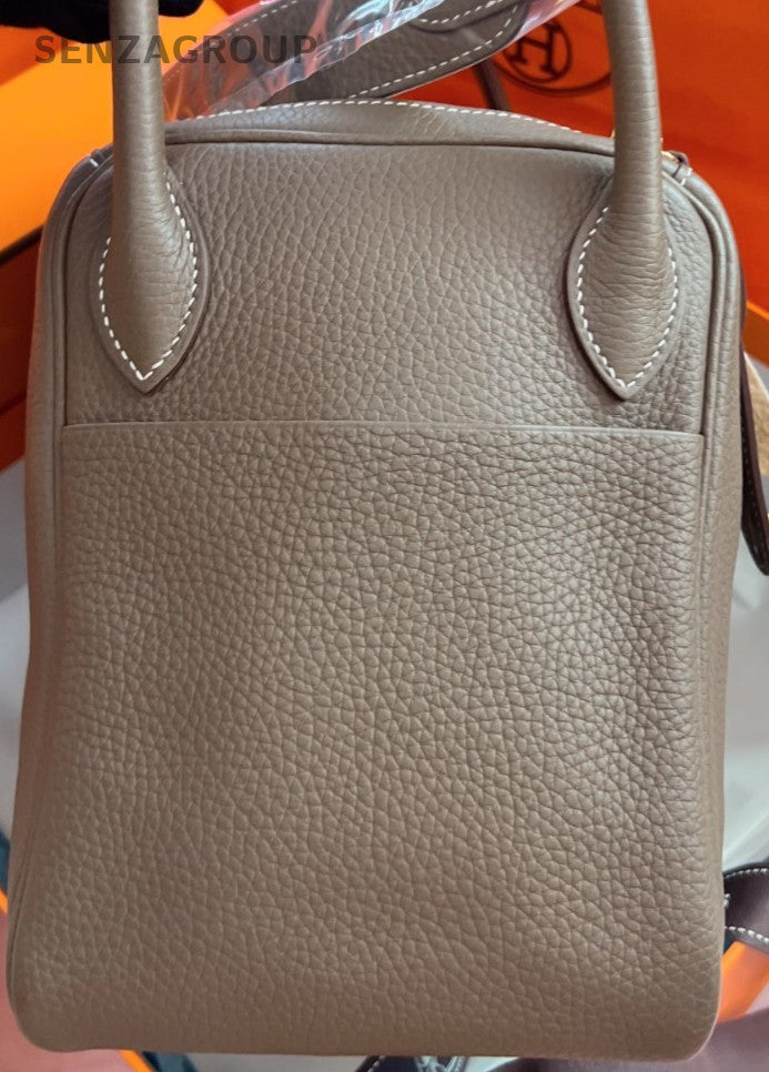 Hermes Lindy30 Handbag Shoulder Bag Gray Gold Used Women Classic Designer