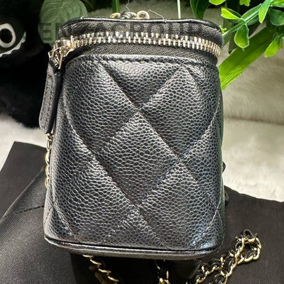 Chanel 23S Mini Vanity Black Caviar Leather Chain Crossbody Bag