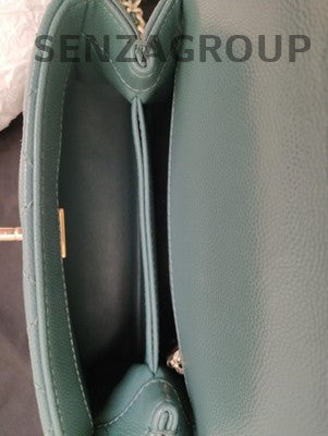 Chanel Coco Handle Mini Green Gold Chain Shoulder Bag Classic Women