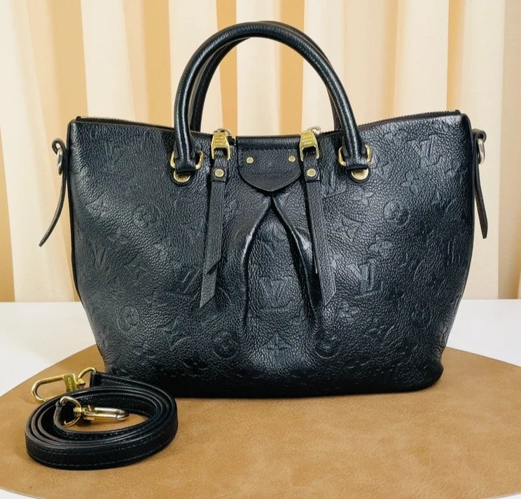 Louis Vuitton Monogram Empreinte Top Handle 2way Shoulder Handbag Black Women
