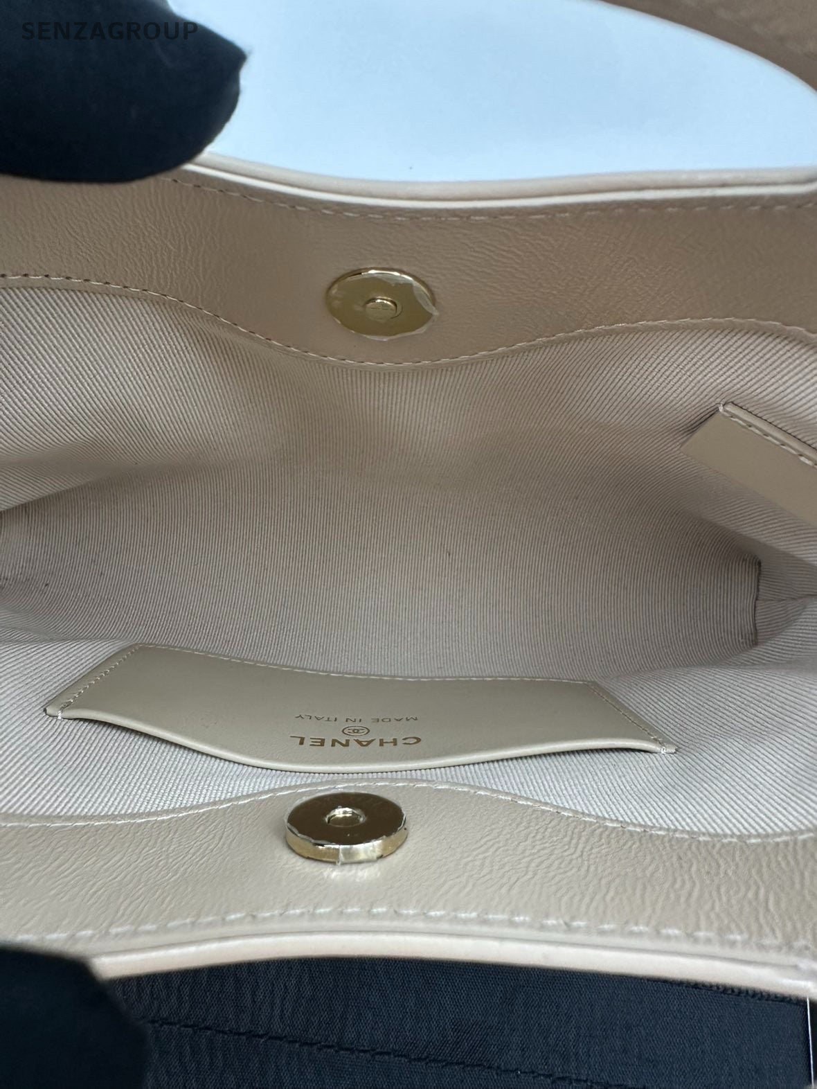 Chanel 31Bag Nano Lambskin Top Handle Shoulder Bag Crossbody Beige Gold Women