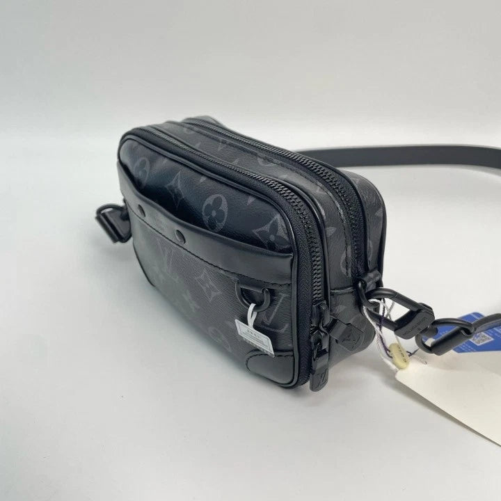 Louis Vuitton Black Monogram Eclipse Alpha Nano Camera Crossbody