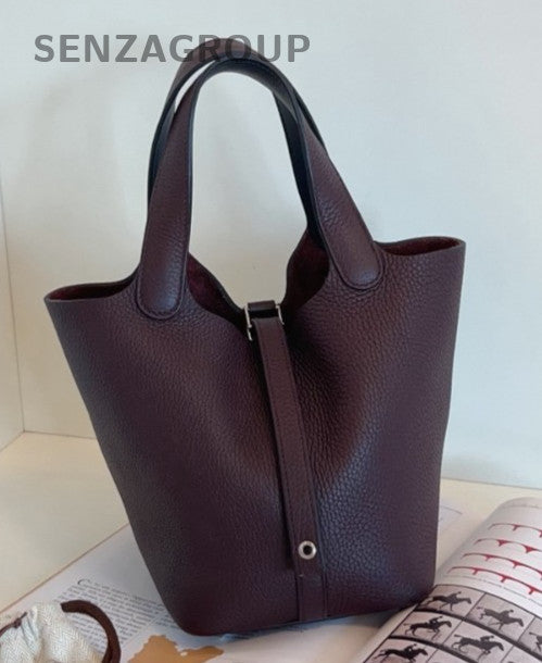 Hermes Picotin18 Silver Hardware Tote Bag Red Used Women Classic
