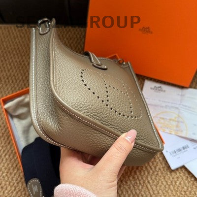 Hermès Evelyne Mini Bag Gris Etain Silver Shoulder Crossbody Classic Women
