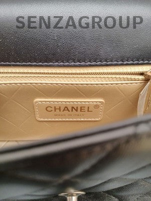 Chanel Lambskin Quilted Black Gold Chain Shoulder Bag Classic Women
