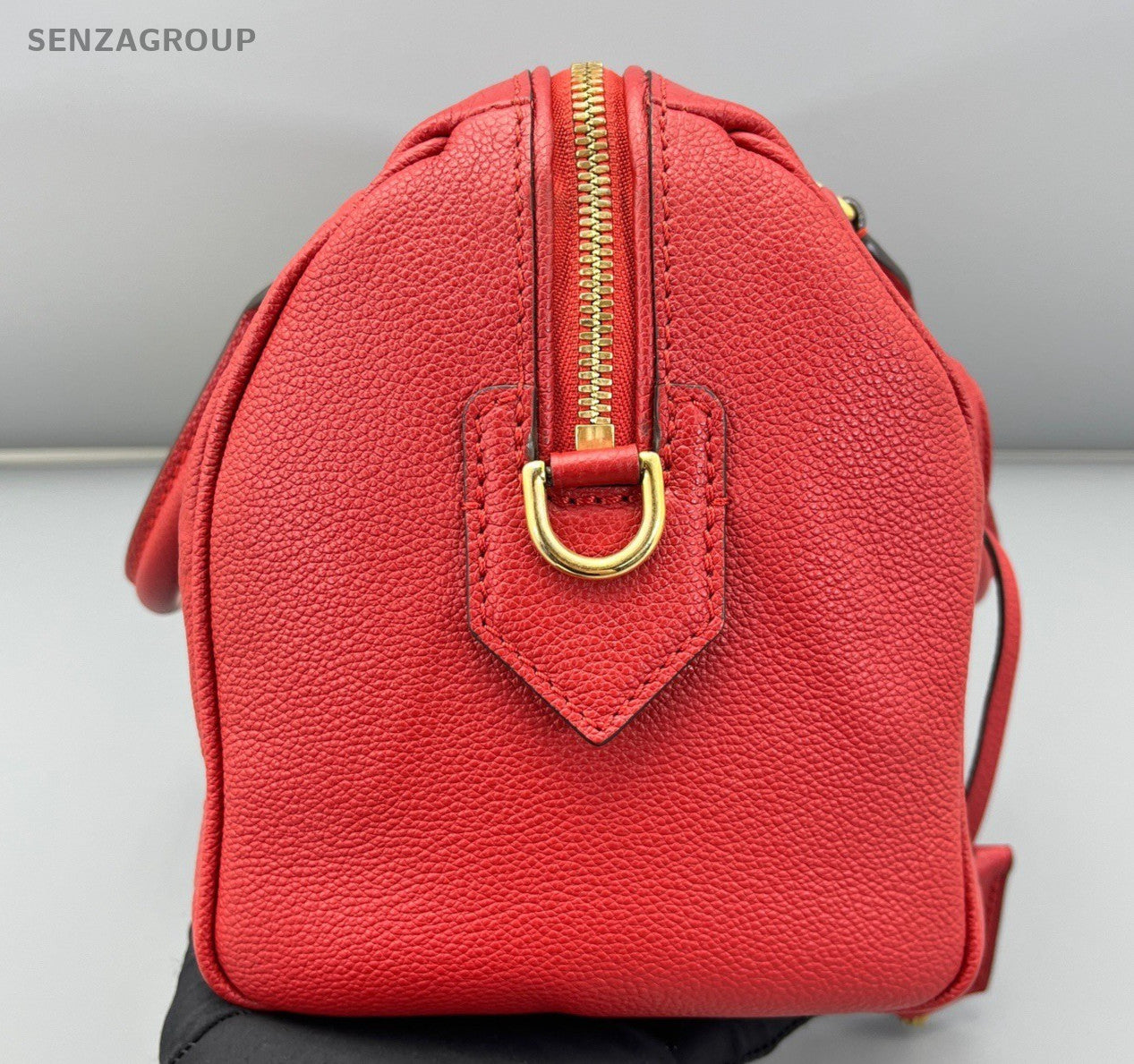 Louis Vuitton Speedy25 Monogram Empreinte Top Handle Bag Crossbody Red Women