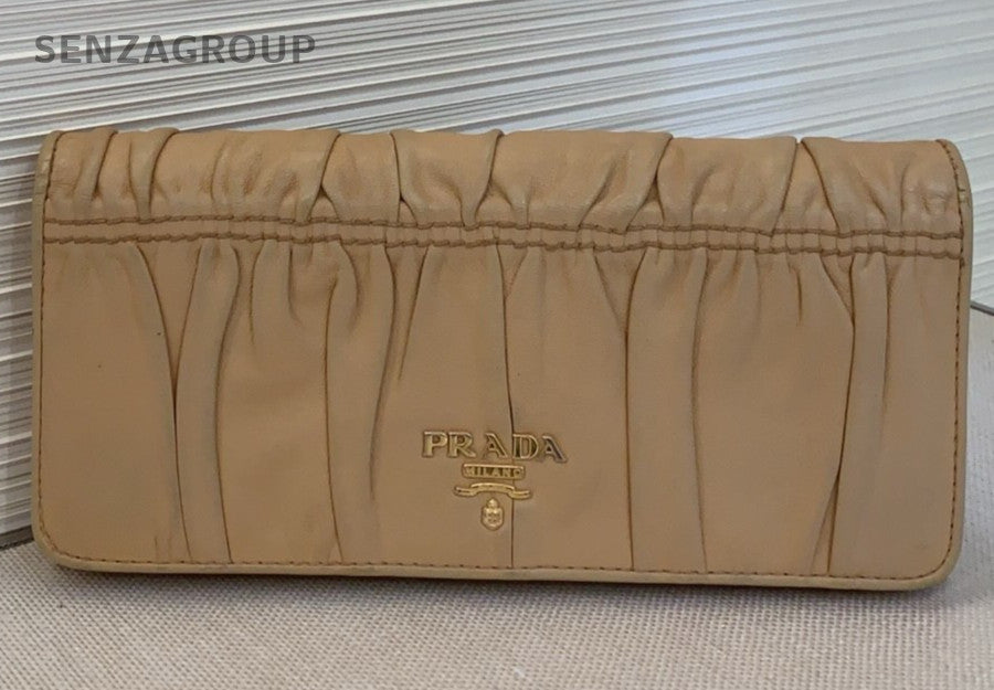Prada Clutch Wallet Milk Tea Women