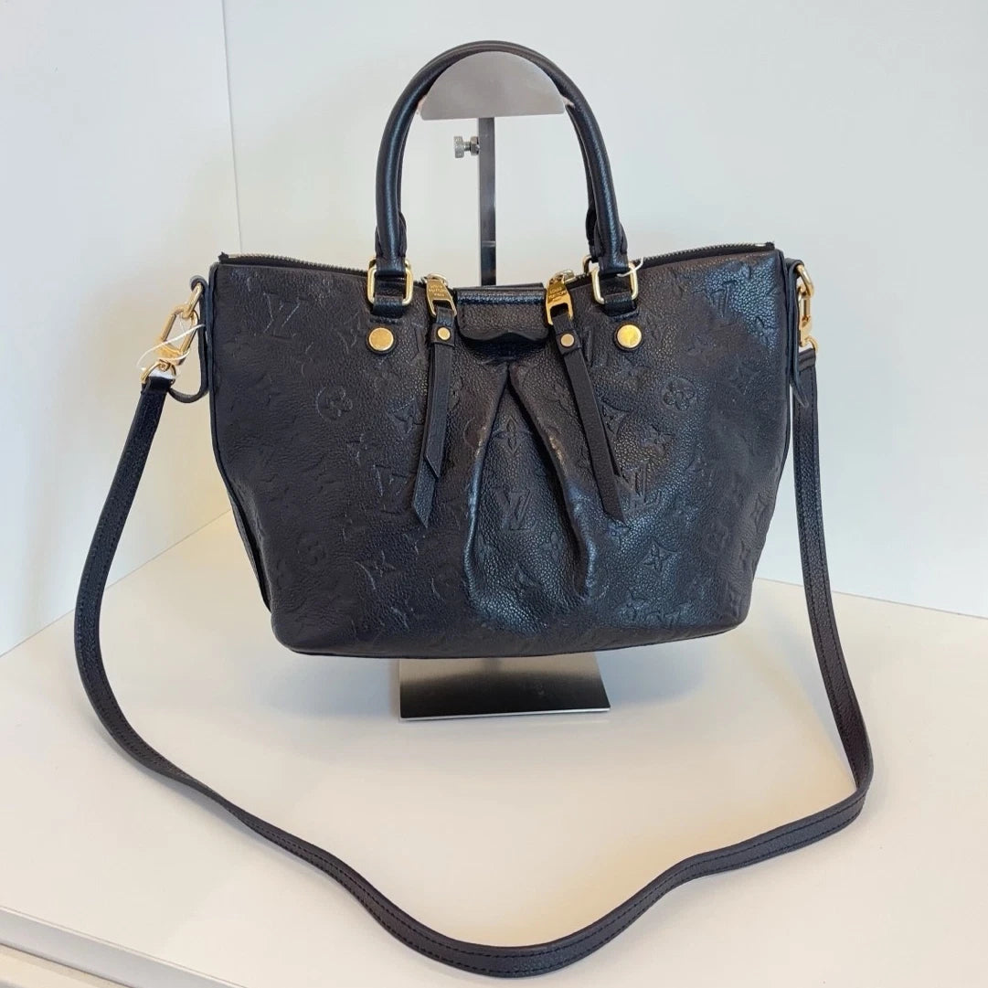 Louis Vuitton Mazarine Monogram Empreinte Tote Top Handle Shoulder Bag Black GHW