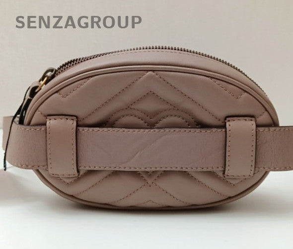 Gucci GG Logo Waist Bag Crossbody Brown Gold Used Women Classic Fashion