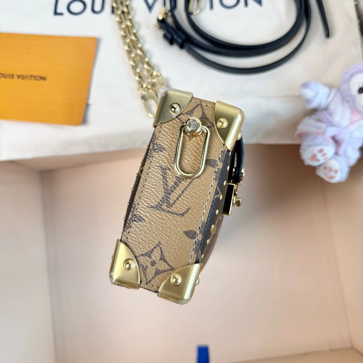 New Louis Vuitton Canvas Slim Trunk Crossbody Bag For Women