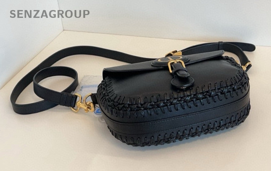 Christian Dior Bobby Frame MM Calfskin Shoulder bag Women Crossbody Black Gold