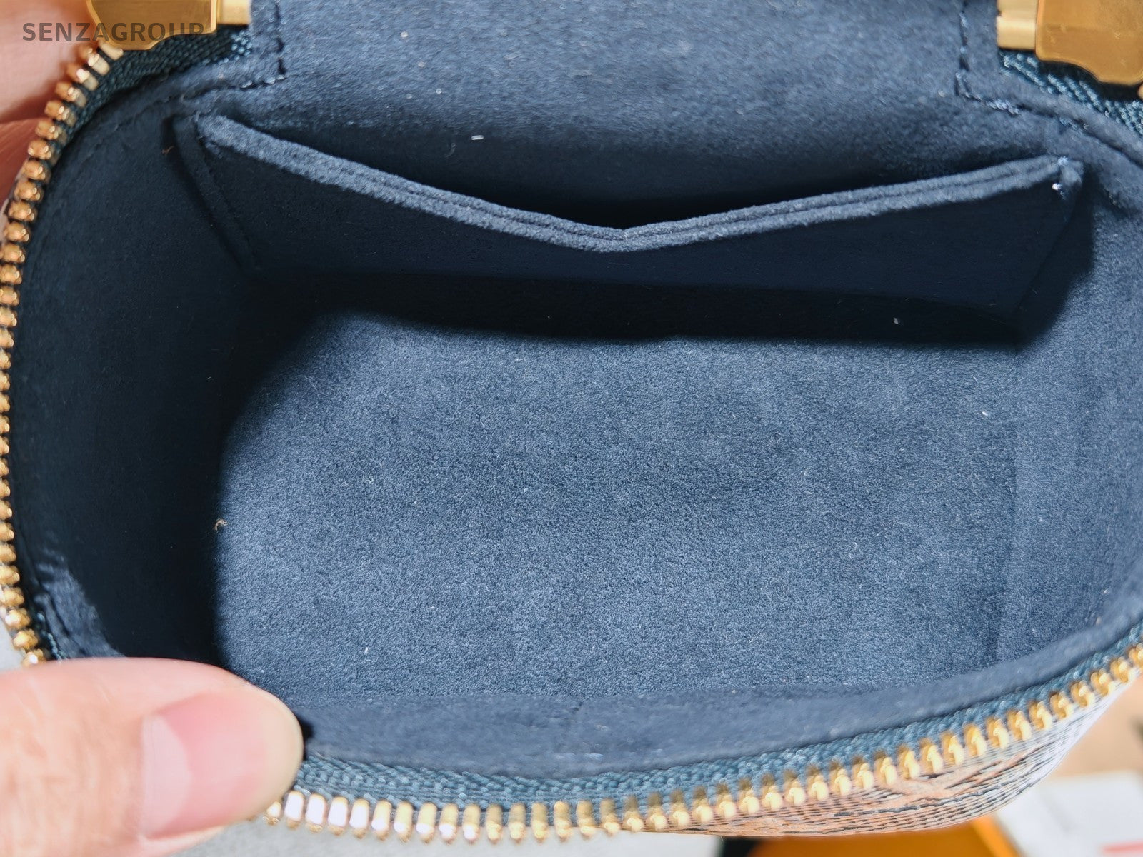 Louis Vuitton Vanity Mini Chain Shoulder Bag Blue Gold Used Women Classic