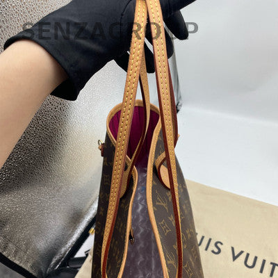 Louis Vuitton Neverfull MM Monogram Shoulder Bag Brown Gold Hardware