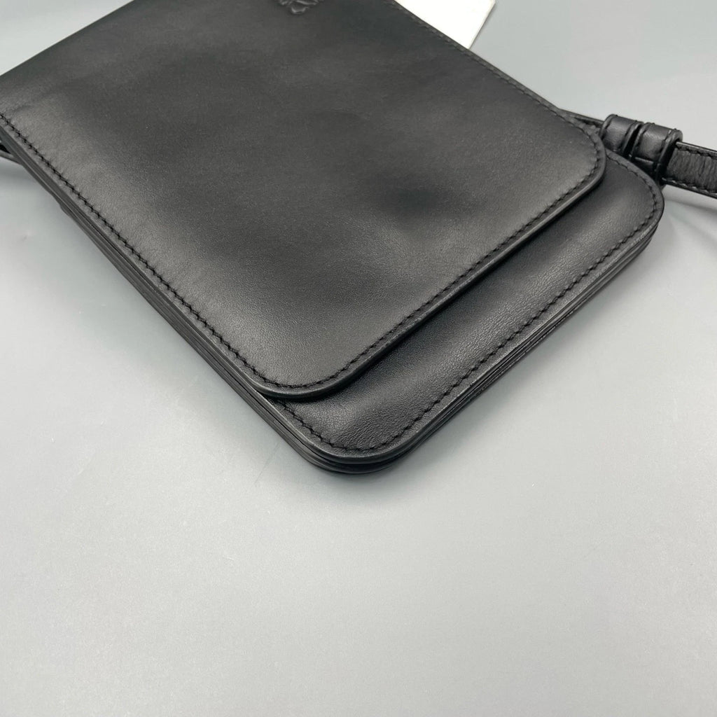 Loewe Black Leather Crossbody Phone Bag For Women