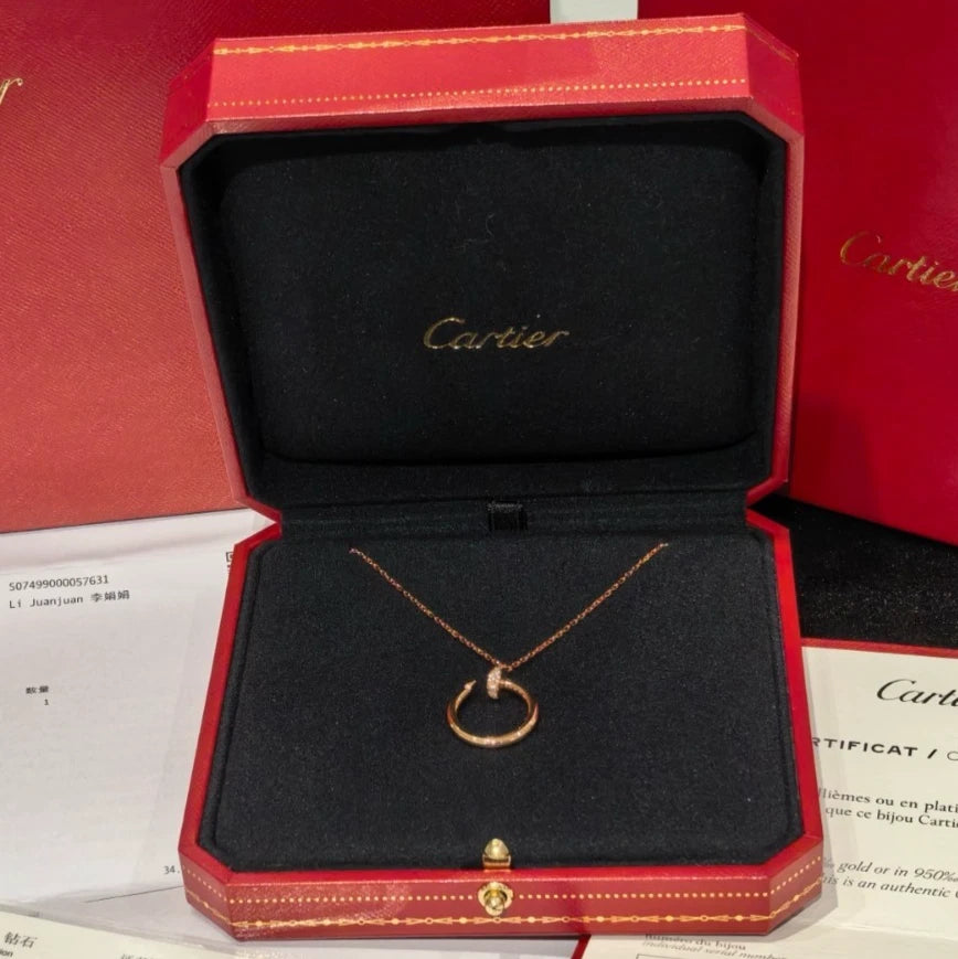 Cartier Juste un Clou Necklace Diamond 18K Rose Pink Gold Pendant