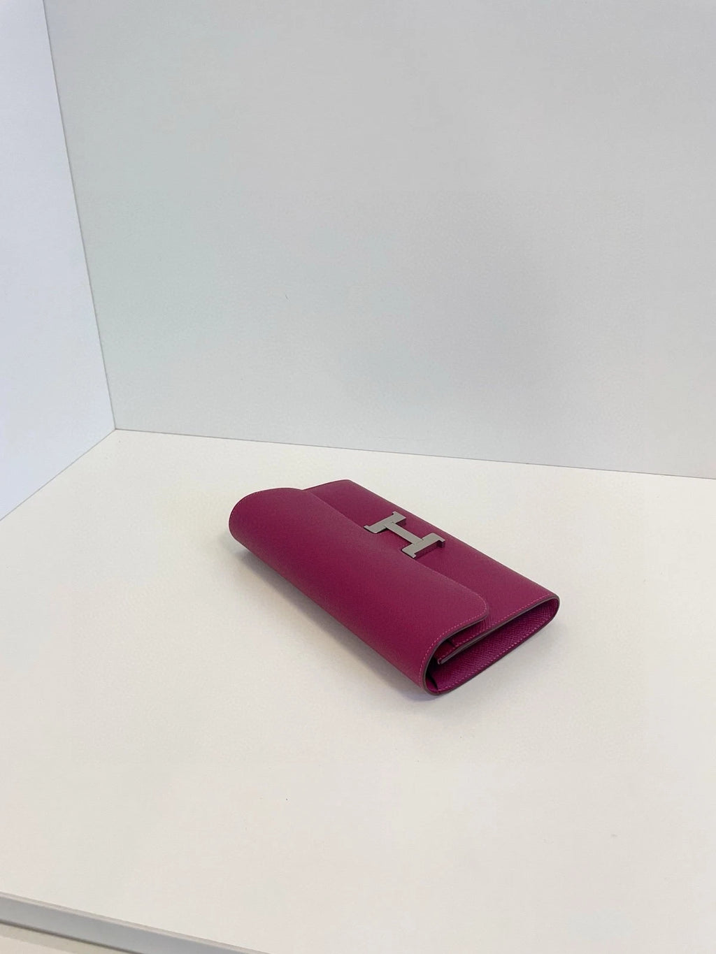Hermes Constance Long Wallet Purple Silver For Women