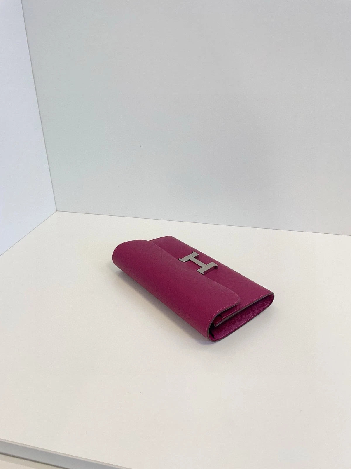 Hermes Constance Long Wallet Purple Silver For Women