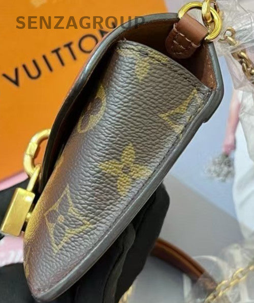 Louis Vuitton Padlock On Strap Monogram Chain Shoulder Bag Crossbody Brown Women