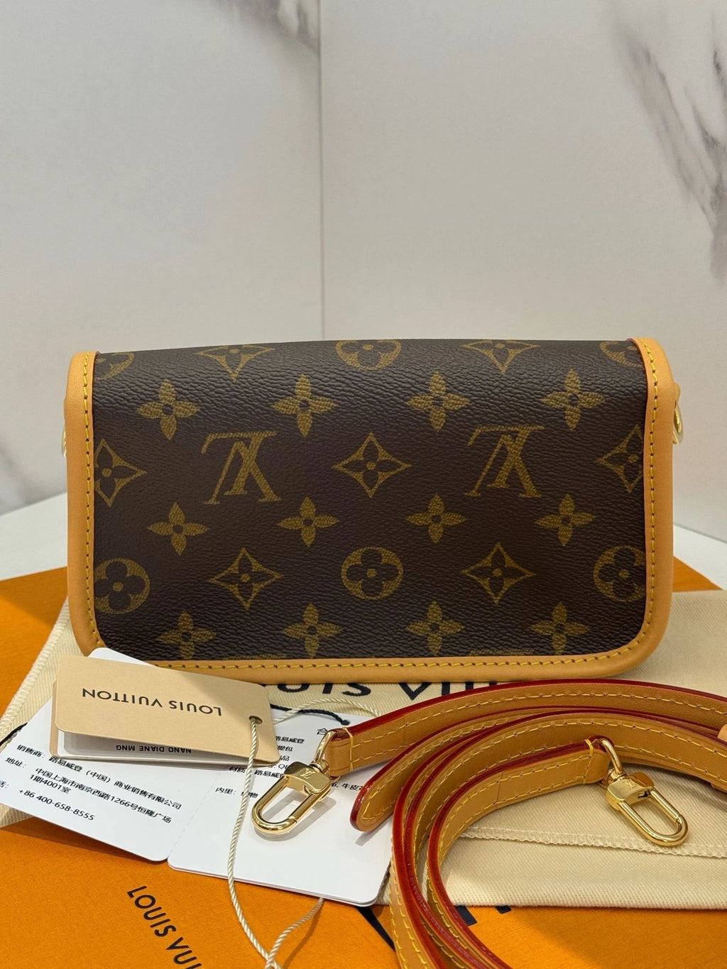 Louis Vuitton Canvas Monogram Nano Baguette Crossbody Women