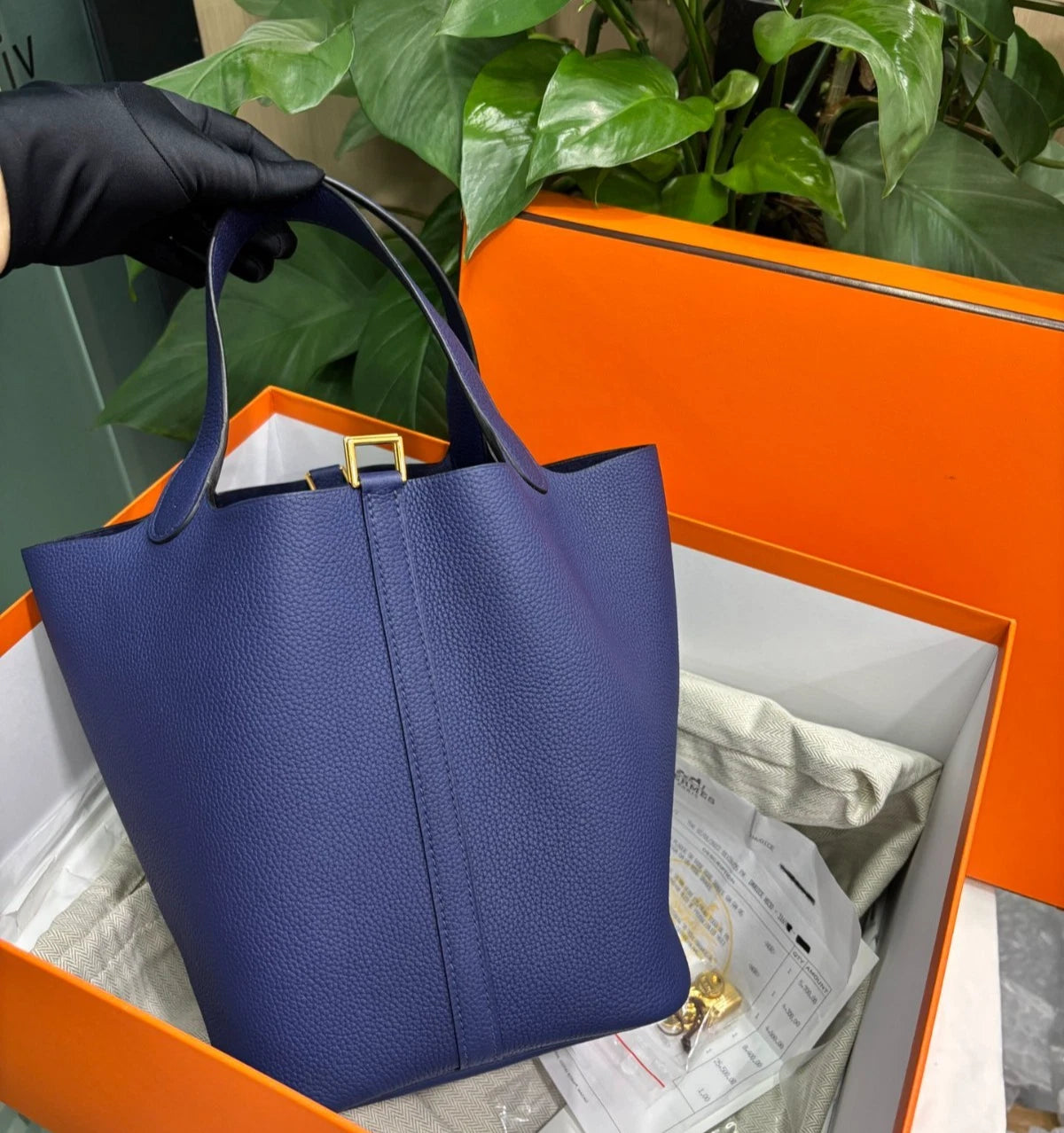 Hermes Picotin22 Bucket Top Handle Bag Shoulder Bag Blue Wmmen Fashion