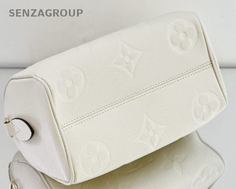 Louis Vuitton Speedy 20 Top Handle Shoulder Crossbody Bag White Almost Brand New