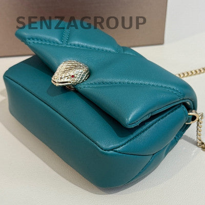 Bvlgari Serpenti Cabochon Mini Crossbody Bag Green Gold Clasp