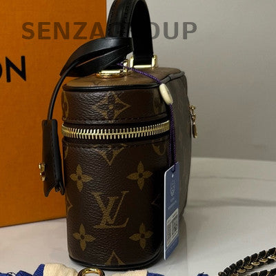 Louis Vuitton Vanity Chain Pouch Brown Cosmetic Bag Women's Shoulder Bag