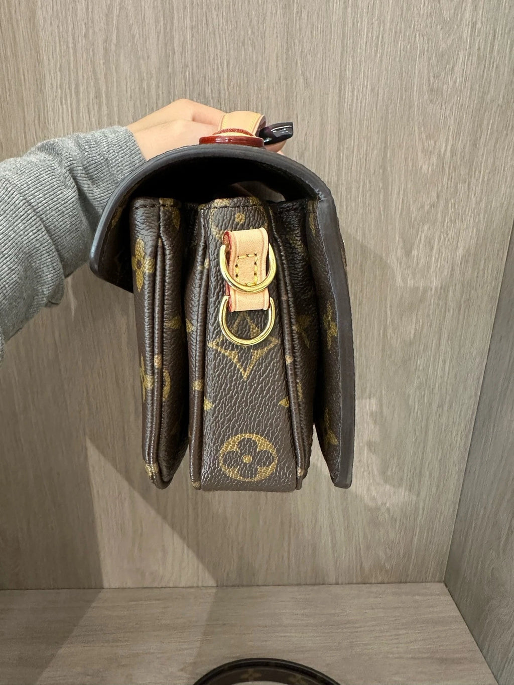 Louis Vuitton Brown Monogram Canvas 2Way Shoulder Crossbody Bag For Women