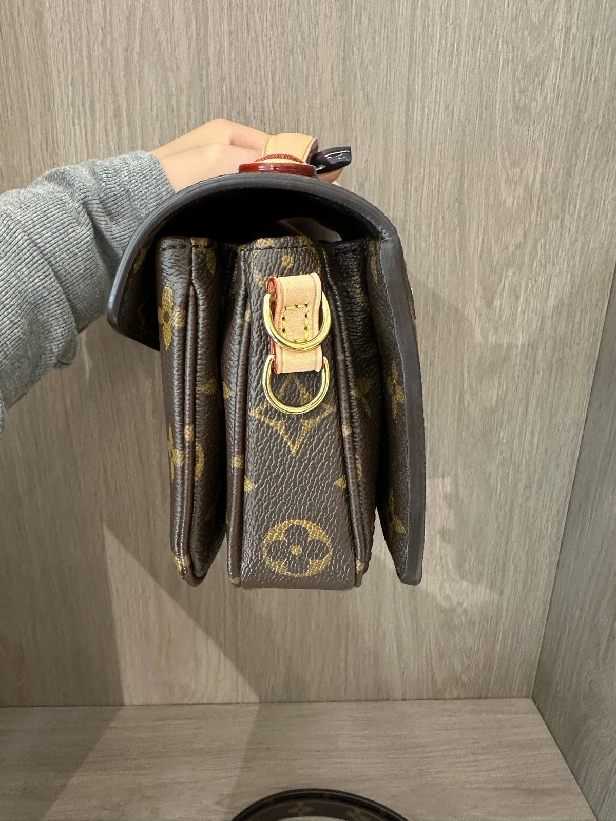 Louis Vuitton Brown Monogram Canvas 2Way Shoulder Crossbody Bag For Women