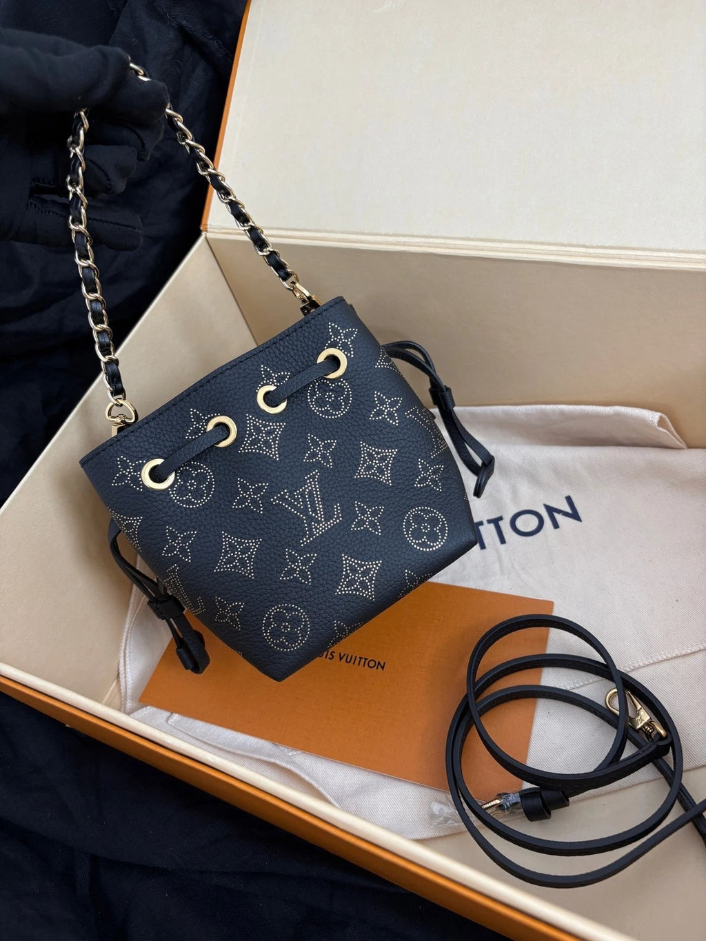 Louis Vuitton Black Gold Pico Bella Handbag Shoulder Crossbody For Women